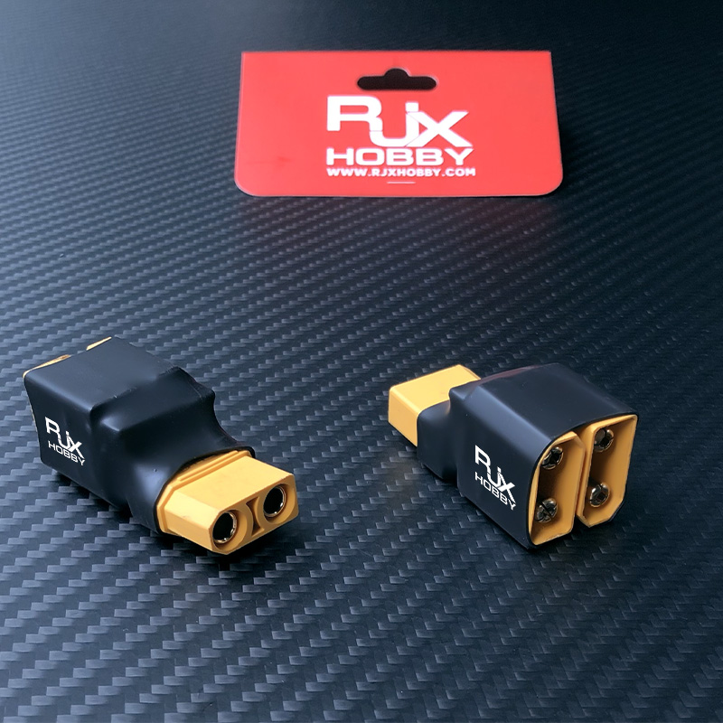 RJXHOBBY 1pcs 2 XT90 male to XT90 female No wires series connection harnesses series Battery Connector Adapter
