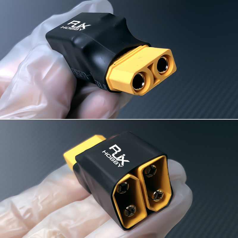 RJXHOBBY 1pcs 2 XT90 male to XT90 female No wires series connection harnesses series Battery Connector Adapter