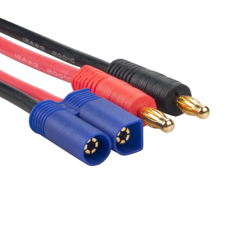 RJXHOBBY 1pcs 4MM Banana Plug to EC5 Connector Plug 12AWG Wire Charger Adapter Cable 