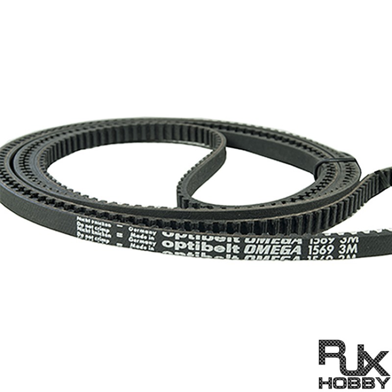 RJX Optibelt Omega Synchronous Timing Belt — 3 mm Pitch, 523 Teeth, 5 mm Width, 1569 mm Length, Chloroprene Rubber