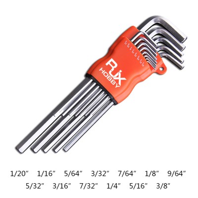 RJX 13 Pcs Hex Key Allen Wrench Set Extra-long Arm 1/20" to 3/8" Key Allen Key Set