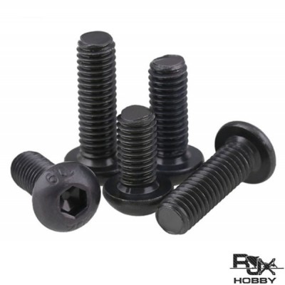 RJXHOBBY 100pcs M6 8-60mm Hex Socket Round Button Head Screw Grade10.9 Button Head Screws