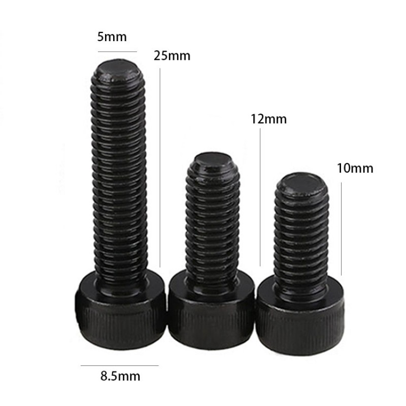 RJXHOBBY 100pcs M5 6mm-100mm Class 12.9 Alloy Steel Socket Head Caps Screws