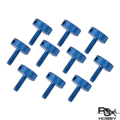 RJXHOBBY M3x10mm Knurled Head Flat Point Fully Threaded Thumb Screws Fastener 10pcs