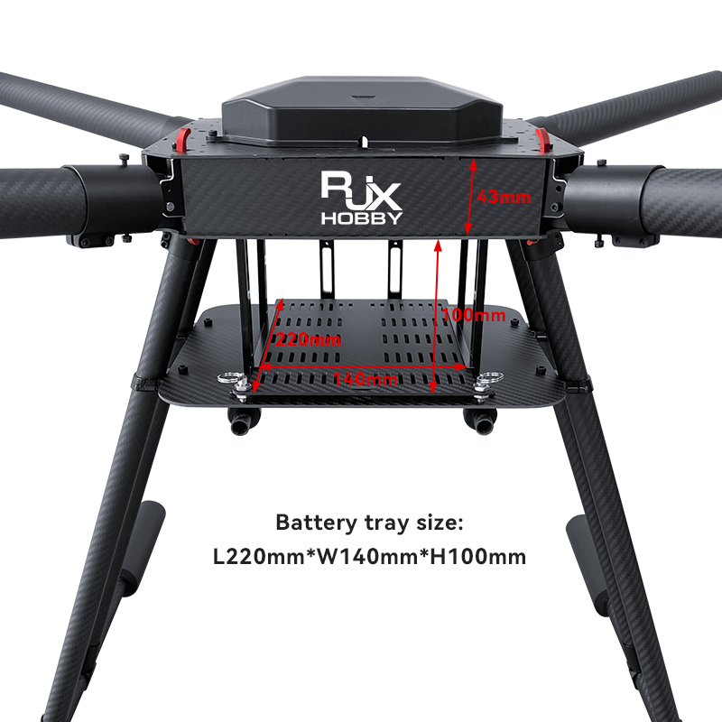 RJX1200B 4-Axis Carbon Fiber Umbrella Folding Quadcopter Frame without motor mounts