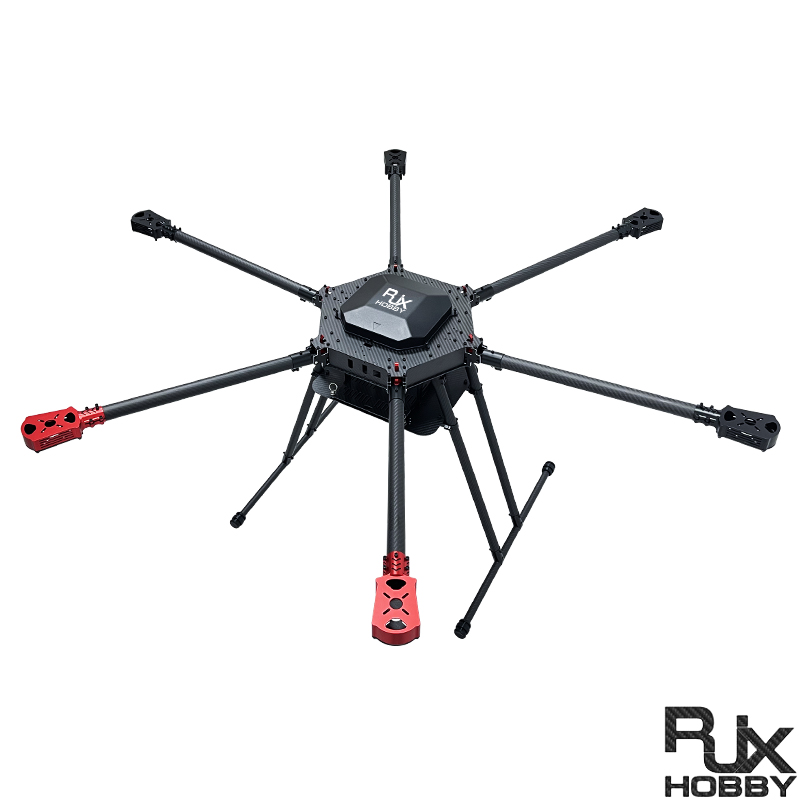RJX1200C 6-Axis Carbon Fiber Umbrella Folding Hexacopter Frame with Motor Mounts ﻿