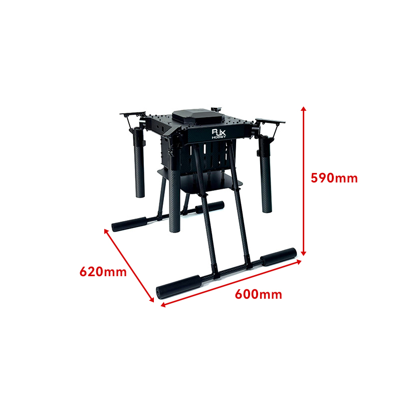 RJX1200E 4-Axis Carbon Fiber Umbrella Folding Quadcopter Frame without motor mounts