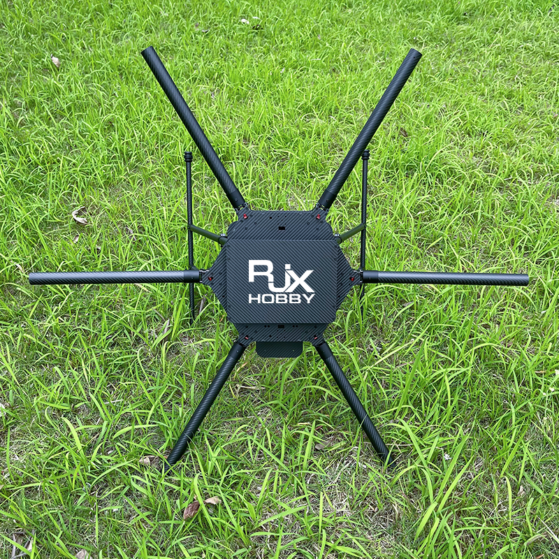 RJX1300F 6-Axis Carbon Fiber Umbrella Folding Hexacopter Frame with upper and below battery tray without motor mounts
