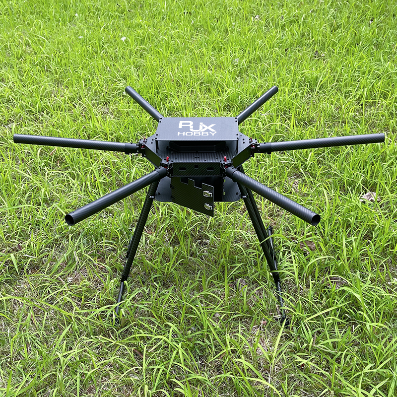 RJX1300F 6-Axis Carbon Fiber Umbrella Folding Hexacopter Frame with upper and below battery tray without motor mounts