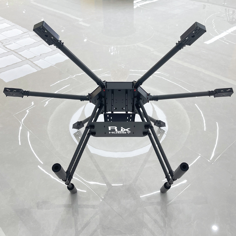 RJX1300J 6-Axis Carbon Fiber Umbrella Folding Hexacopter Frame with Motor Mounts 