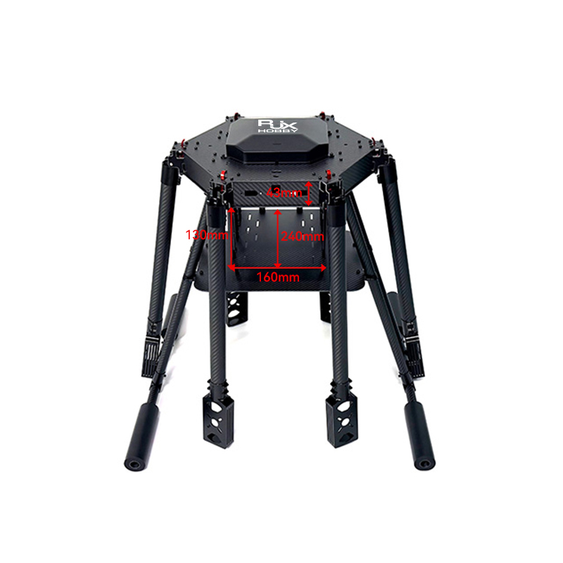 RJX1300J 6-Axis Carbon Fiber Umbrella Folding Hexacopter Frame with Motor Mounts 