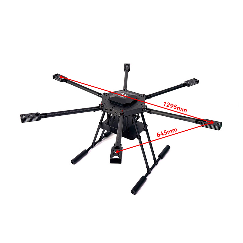 RJX1300J 6-Axis Carbon Fiber Umbrella Folding Hexacopter Frame with Motor Mounts 