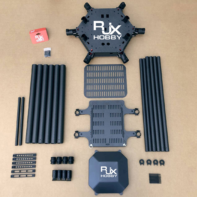 RJX1300V 6-Axis Carbon Fiber Umbrella Folding Hexacopter Frame Dual Battery Tray No Motor Mounts