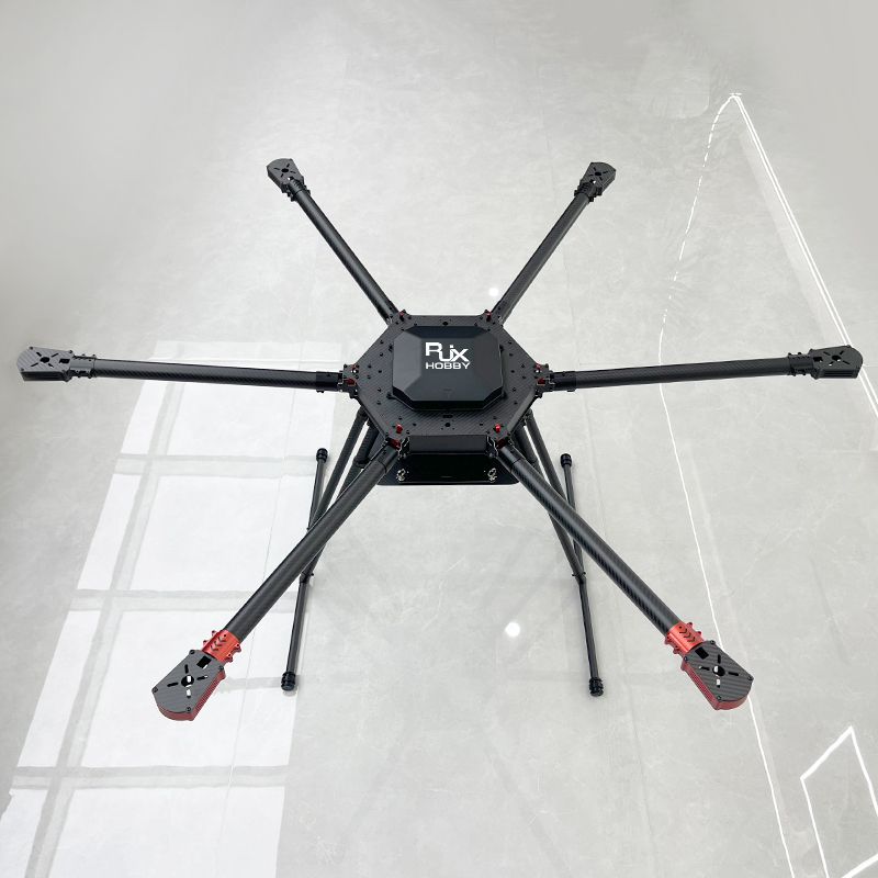 RJX1300 6-Axis Carbon Fiber Umbrella Folding Hexacopter Frame with Motor Mounts