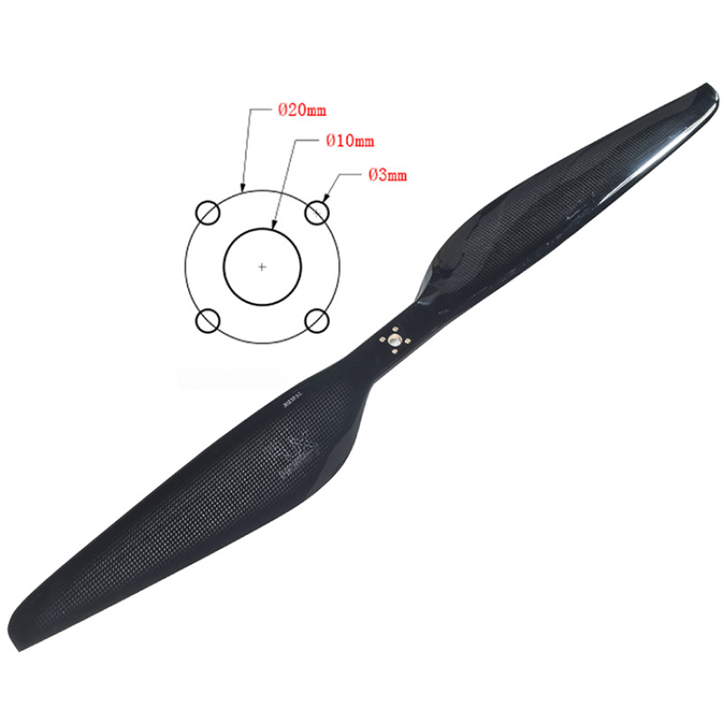 RJXHOBBY 28×9.2In Carbon Fiber Propeller (CW/CCW PAIR) PROPS for Drone, Agricultural plant protection UAV.