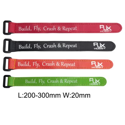 RJX Non-Slip Silicone Battery Straps – 5 Pack(Width: 20mm  Length: 200/210/220/225/230/250/300mm)
