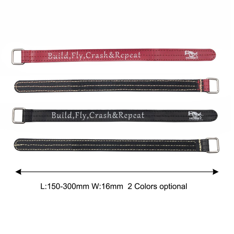 RJX Kevlar Stitched  Battery Strap w/ Metal Buckle– 4 Pack (Width: 16mm Length:150 /180 /200 /210 /220 /225 /230 /250 /300mm)