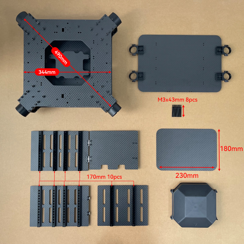 RJX1620 4-Axis Carbon Fiber Umbrella Folding Quadcopter Frame without motor mounts
