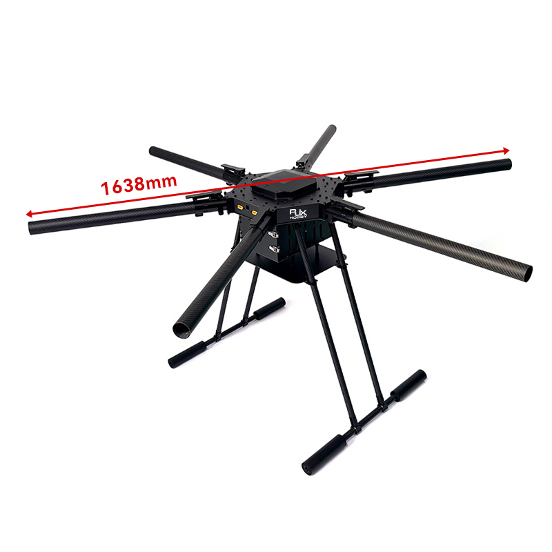 RJX1638A 6-Axis Carbon Fiber Umbrella Folding Hexacopter Frame without motor mounts