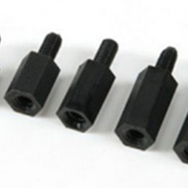 RJXHOBBY M3 Nylon Spacer Screw Nut Assorted Kit w/Box (Black) (180pcs)
