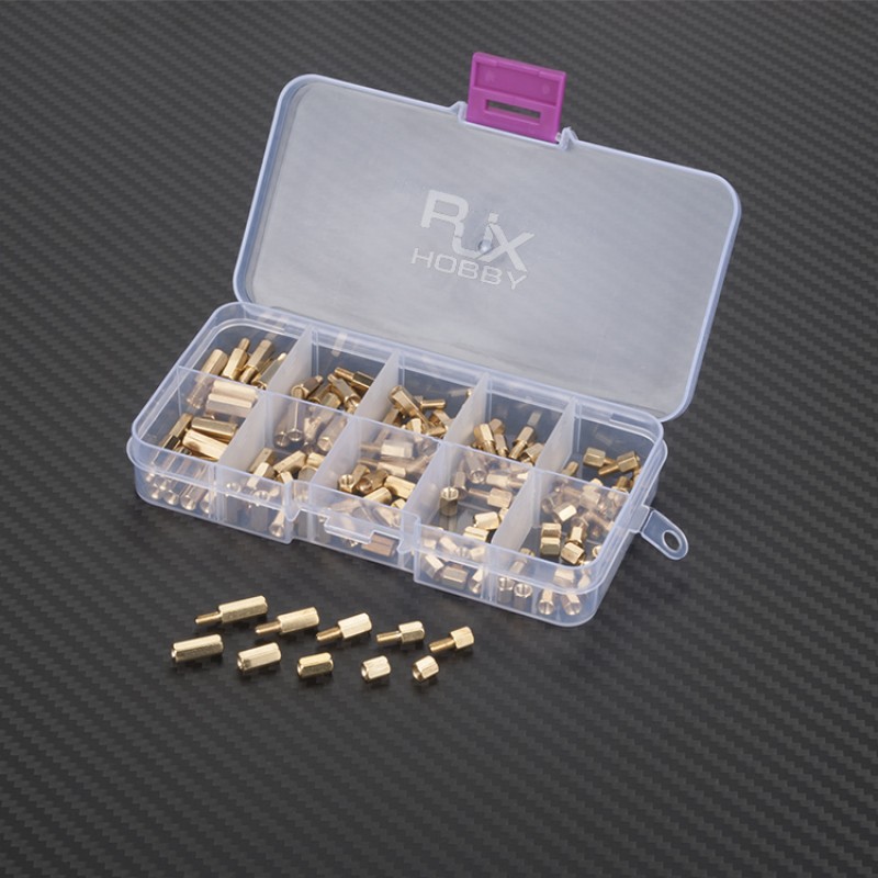 RJXHOBBY Brass Hex Spacer Set 5~12mm (M3) 150pcs