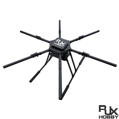 RJX1950A 6-Axis Carbon Fiber Umbrella Folding Hexacopter Frame with upper and below battery tray without motor mounts