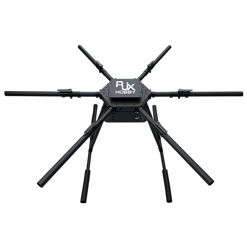 RJX1950A 6-Axis Carbon Fiber Umbrella Folding Hexacopter Frame with upper and below battery tray without motor mounts