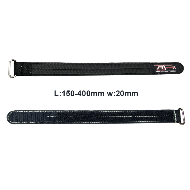 RJXHOBBY 2pcs Kevlar Battery Strap Kevlar Stitching Rubber Grip and Metal Buckle (Width: 20mm Length: 150-400mm)