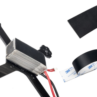 RJX 1pcs 500x 30x 2mm Mesh Surface FPV Anti-Slip Damping Silicone Mat Adhesive Tape for RC Quadcopter Multicopter Lipo Battery