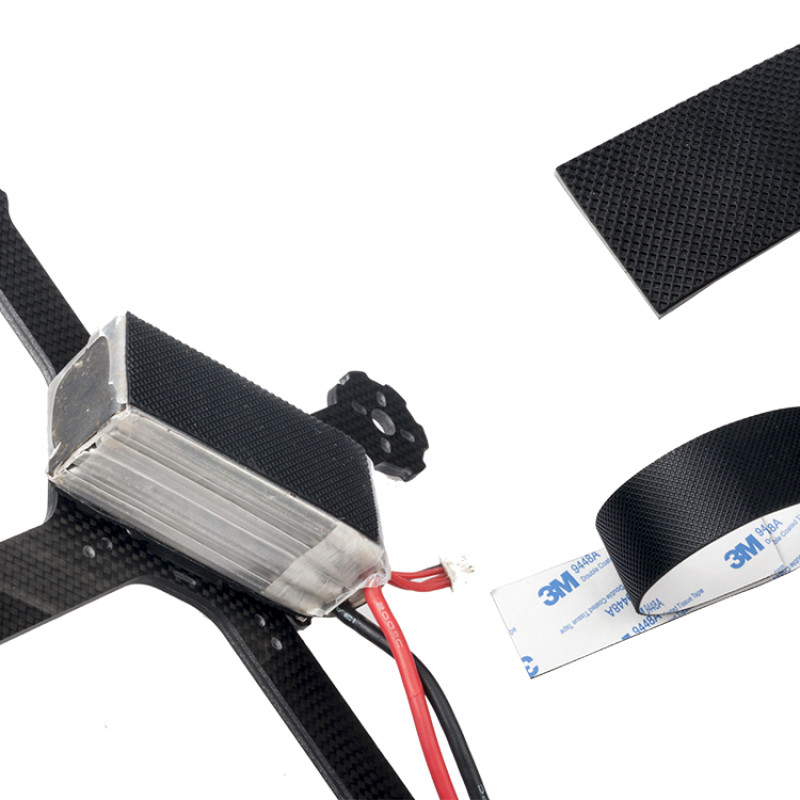 RJX 2pcs 250x 30x 3mm Mesh Surface FPV Anti-Slip Damping Silicone Mat Adhesive Tape for RC Quadcopter Multicopter Lipo Battery
