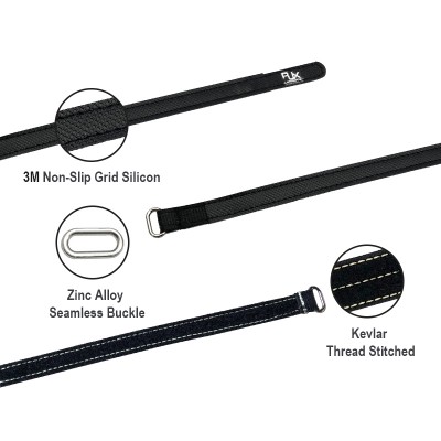 RJXHOBBY 2pcs Kevlar Battery Strap Kevlar Stitching Rubber Grip and Metal Buckle(Width: 12mm Length: 100 -400mm ） ﻿