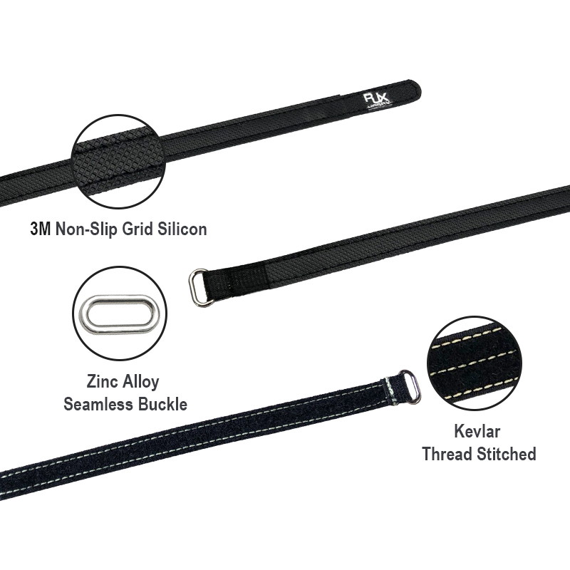 RJXHOBBY 2pcs Kevlar Battery Strap Kevlar Stitching Rubber Grip and Metal Buckle(Width: 12mm Length: 100 -400mm ） ﻿