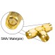 RJX 2pcs SMA Male Plug to 2 Dual SMA Male Triple T RF Coaxial Adapter Connector 3 Way