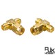 RJX 2pcs PRSMA Male Plug to 2 Dual RPSMA Female Triple T RF Coaxial Adapter Connector 3 Way