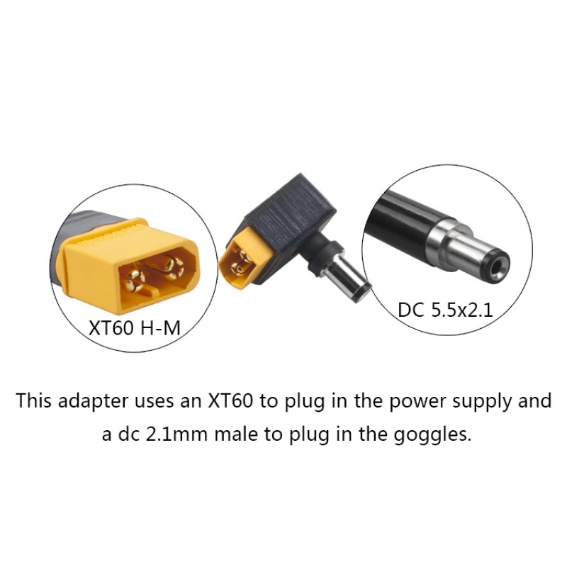 RJXHOBBY Fatshark ImmersionRC Goggles Battery Adapter for  XT60 FPV RC Dominator