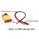 RJXHOBBY Charger Leads XT30U Male Connector to 4mm Banana Plug (30cm / 12AWG)