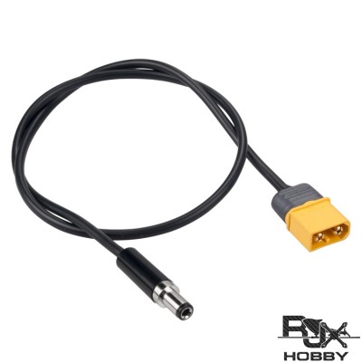 RJXHOBBY XT60 Male Bullet Connector to Male DC 5.5mm X 2.1mm DC5521 Rubber Power Cable for T12 Electric Soldering Iron