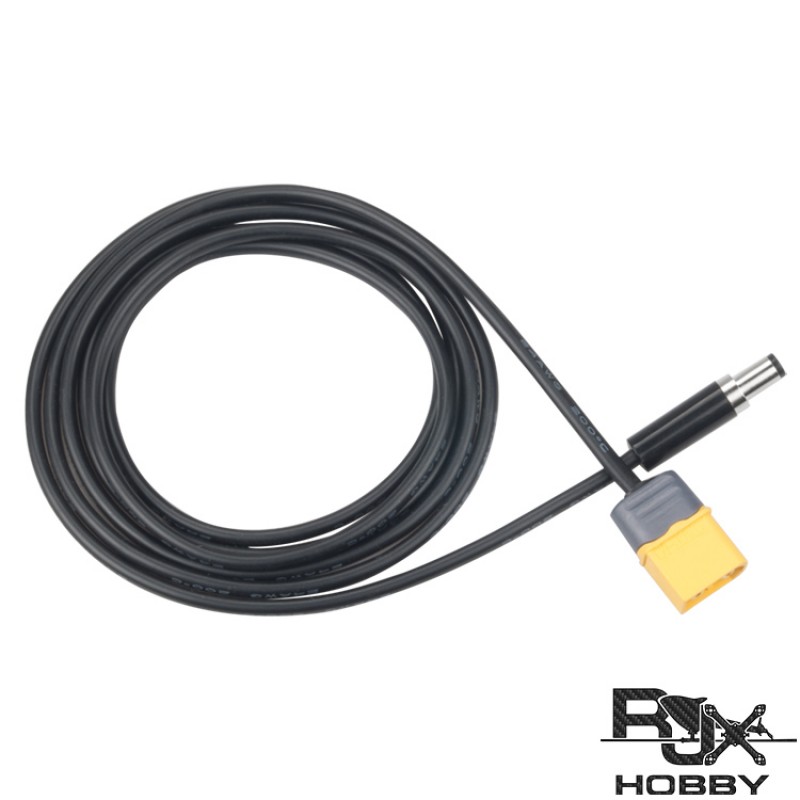RJXHOBBY XT60 Male Bullet Connector to Male DC 5.5mm X 2.1mm DC5521 Rubber Power Cable for T12 Electric Soldering Iron