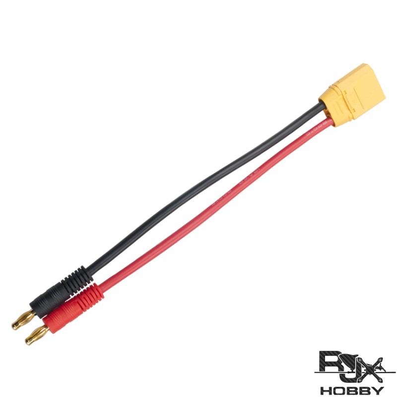 RJXHOBBY Charger Leads XT90 Male Connector to 4mm Banana Plug (15-30cm / 12AWG)