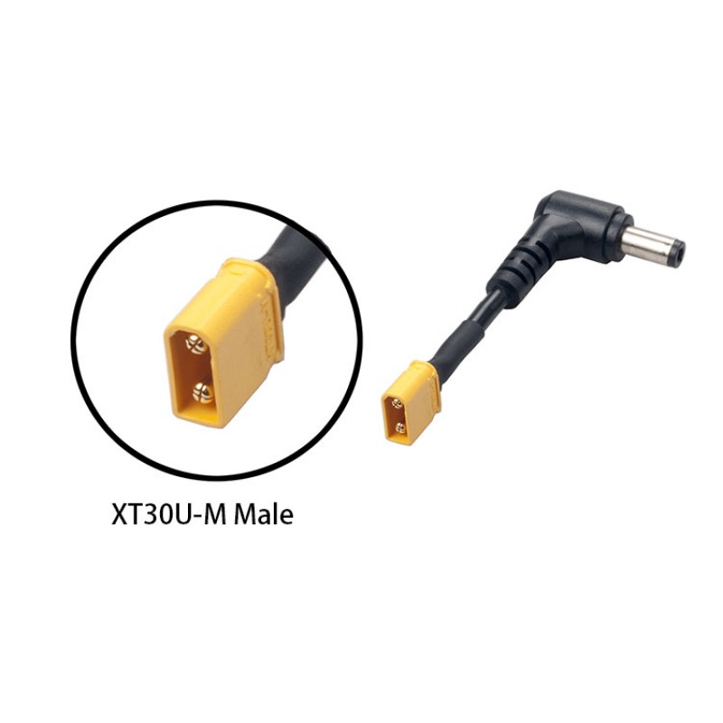 RJXHOBBY XT30U Male Plug DC 5.5mm x 2.5mm Male Adapter for FPV Lipo Battery & Drone Goggles