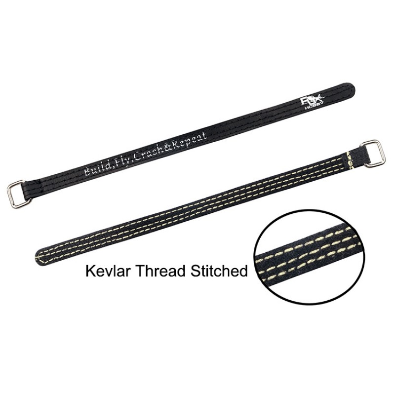 RJX Kevlar Stitched  Battery Strap w/ Metal Buckle– 4 Pack Black(Width: 10mm Length:100 /120 /130 /150 /170 /190 /200mm