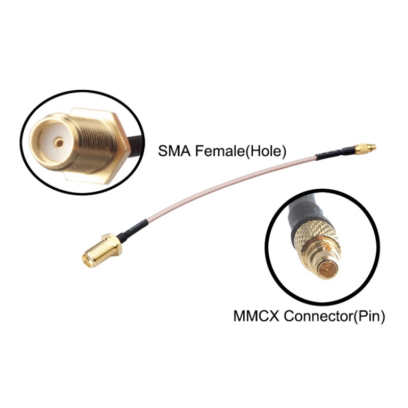RJXHOBBY MMCX to SMA Female 60mm Low Loss FPV Antenna Extension Cable Antenna Adapter