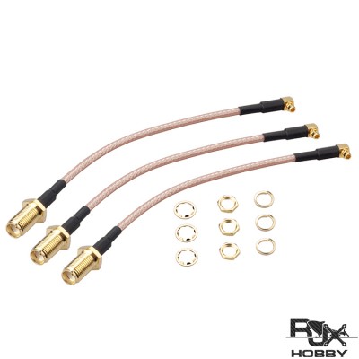 RJXHOBBY 120mm RF RG316 Pigtail SMA Female Antenna Connector to MMCX Male Coaxial Cable Adapter Right Angle