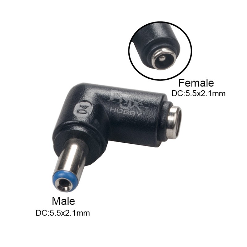 RJXHOBBY 90 degree DC power switch head DC5.5X2.1mm to DC5.5X2.1mm
