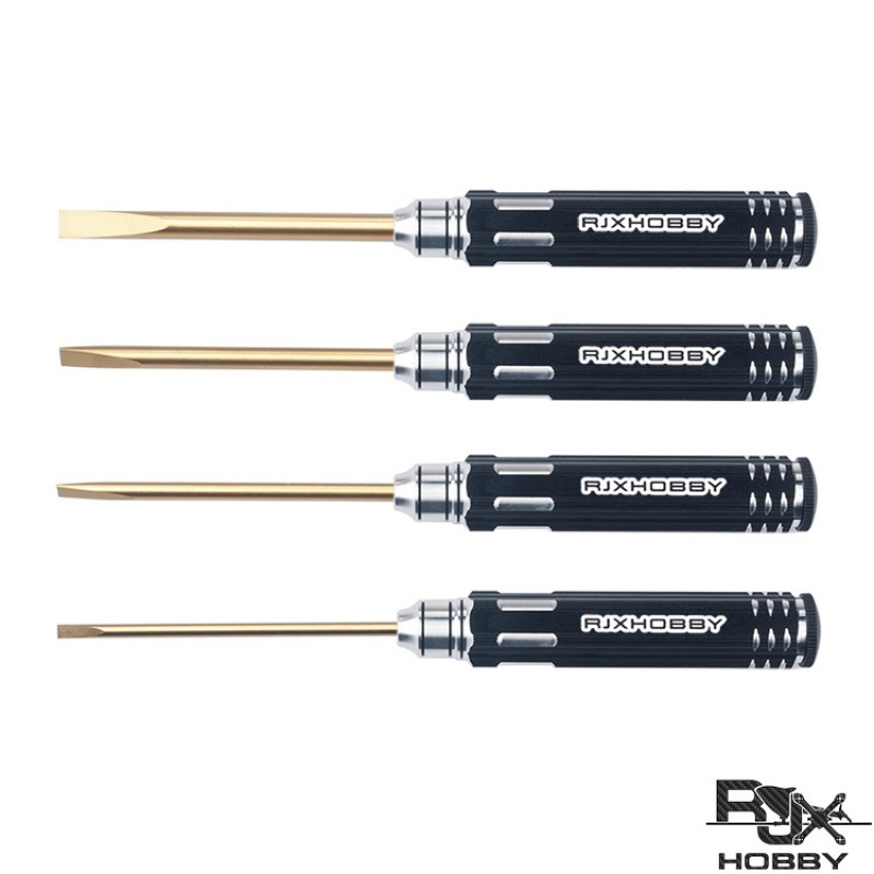 RJX 4pcs Flat Head Screw driver Tools Kit Set 3.0mm / 4.0mm / 5.0mm / 5.8mm for RC Models Car Boat Airplane