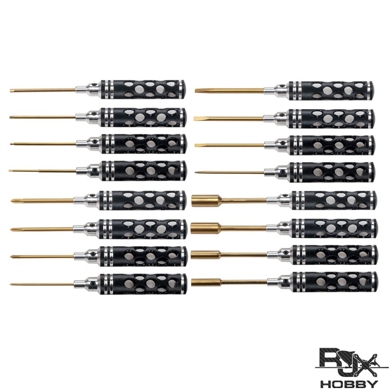 RJXHOBBY Hex /Nut/ Phillips/ Flat Screwdriver 16 pcs kits