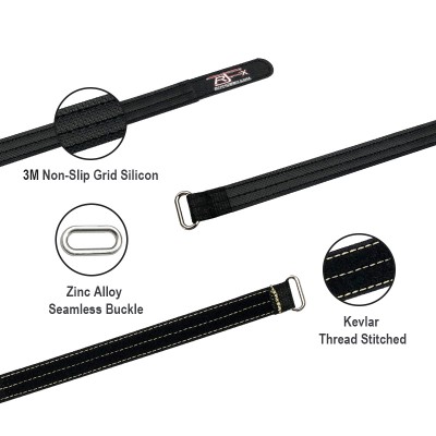 RJXHOBBY 2pcs Kevlar Battery Strap Kevlar Stitching Rubber Grip and Metal Buckle(Width: 16mm Length:150-400mm)