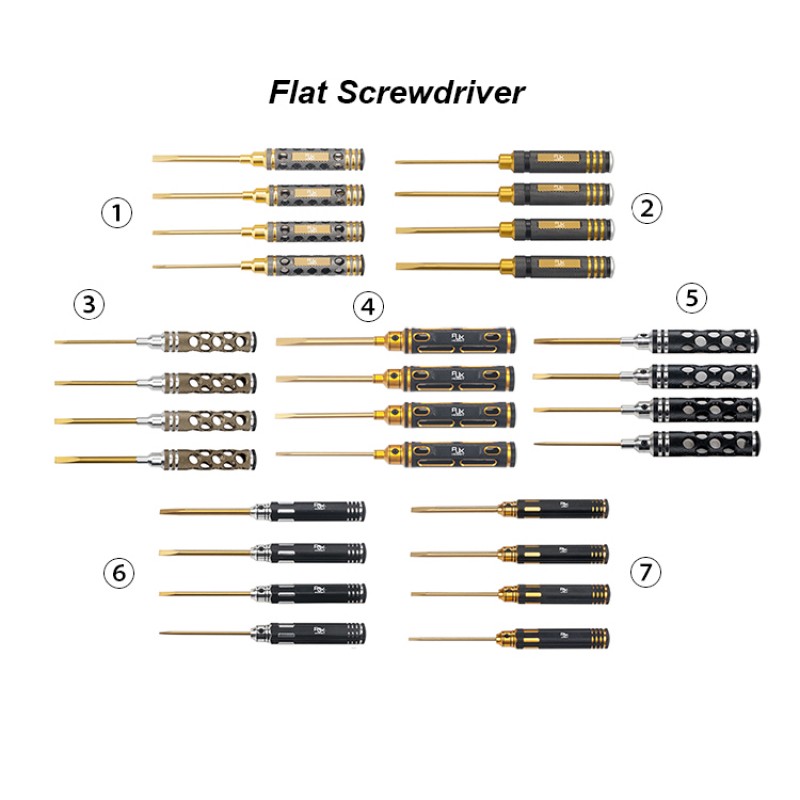 RJX 4pcs Flat Head Screw driver Tools Kit Set 3.0mm / 4.0mm / 5.0mm / 5.8mm for RC Models Car Boat Airplane