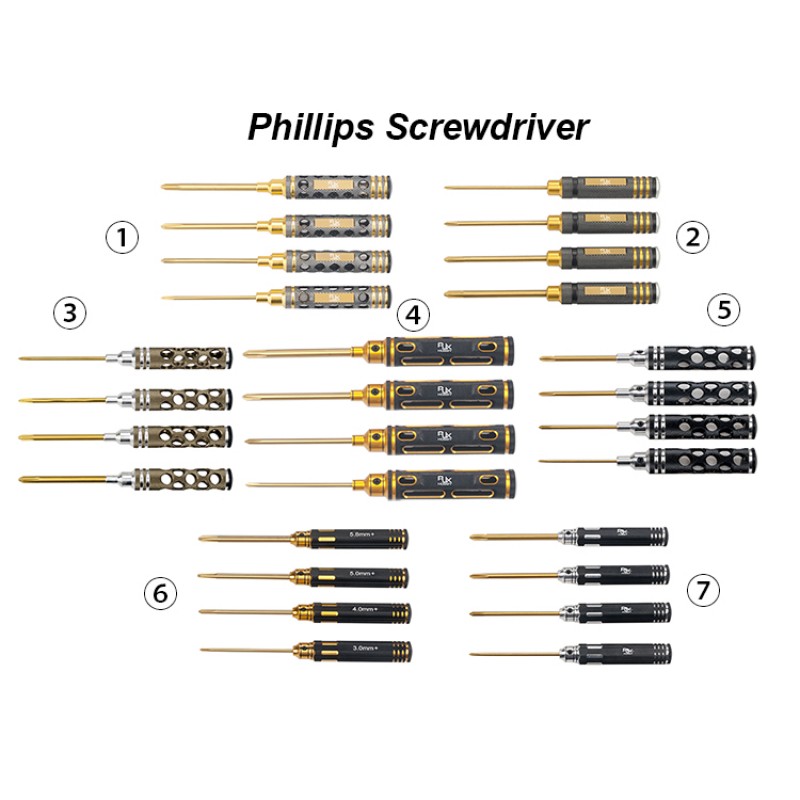 RJX 4pcs Phillips Screwdriver Tools Kit Set 3.0mm 4.0mm 5.0mm 5.8mm for RC FPV Car Boat Airplane