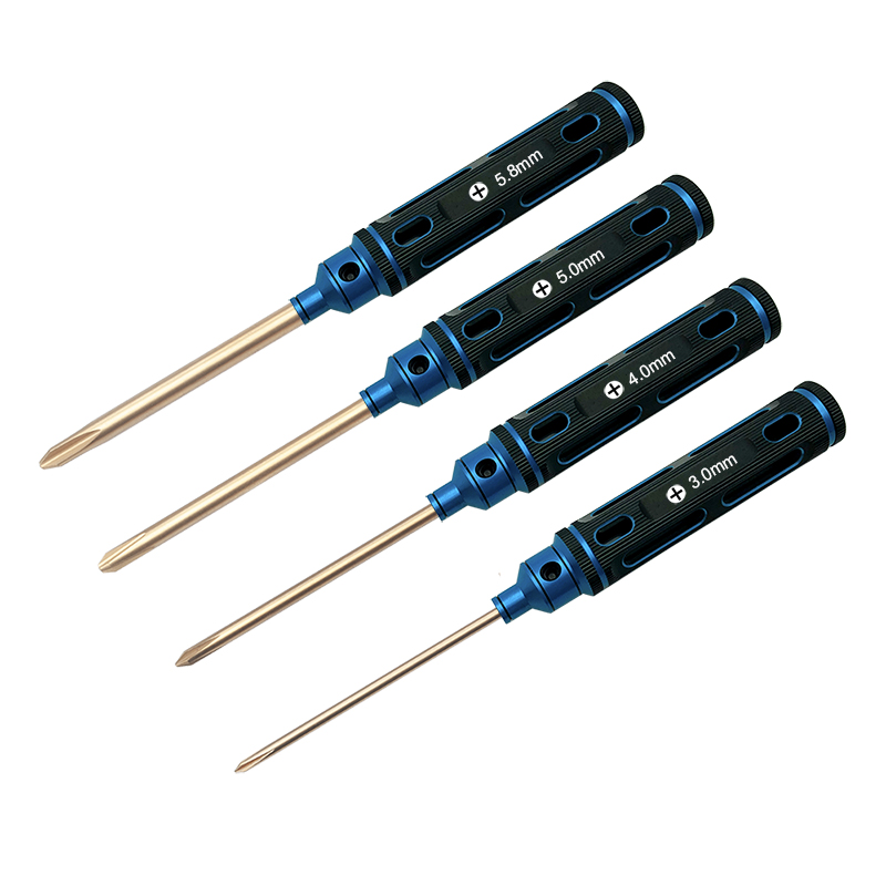 RJX 4pcs Phillips Screwdriver Tools Kit Set 3.0mm 4.0mm 5.0mm 5.8mm for RC FPV Car Boat Airplane